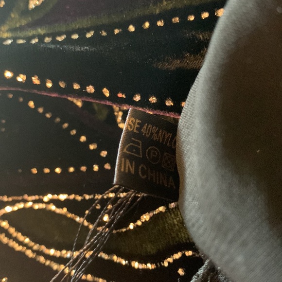 Boho Fringe Metallic Embellishments 18”Wide x 60” Long Felt Black Table Runner - Picture 13 of 13